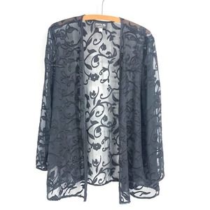 Vintage Onyx Nite by Wendye Chaitin Lace Delicate Robe Sz Large